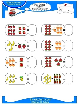 Çocuklar İçin toplam işlemi yaprak testleri 